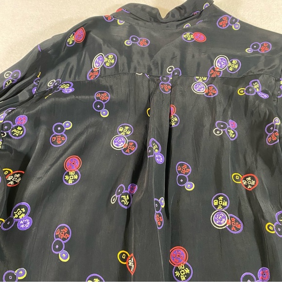 Chicos Design Button Down Shirt Blouse 2X Long Sleeve Chinese Flowy Top - Picture 5 of 6